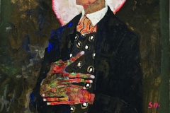 Egon-Schiele-Self-Portrait-with-Peacock-Waistcoat-Standing-1911