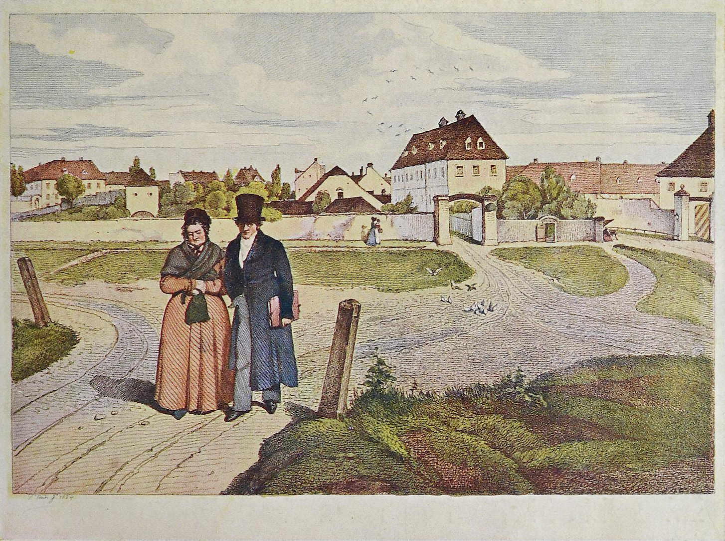 008.-Peter_Fendi_and_his_mother_on_the_way_from_the_Heumarkt_to_the_city_1824