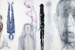 Brottstycken. Vinyl och grafit på polytoile 192x670cm